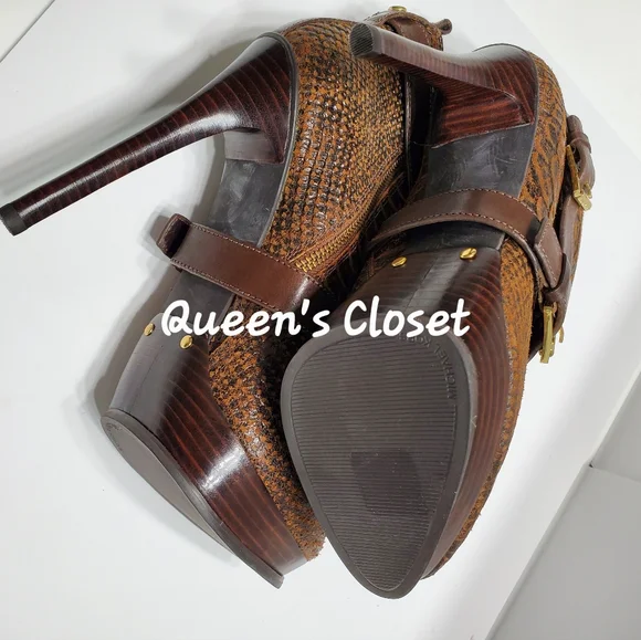 MICHAEL Michael Kors | Platform Snake Embossed Leather Ankle Booties | BRAND NEW - Picture 8 of 9